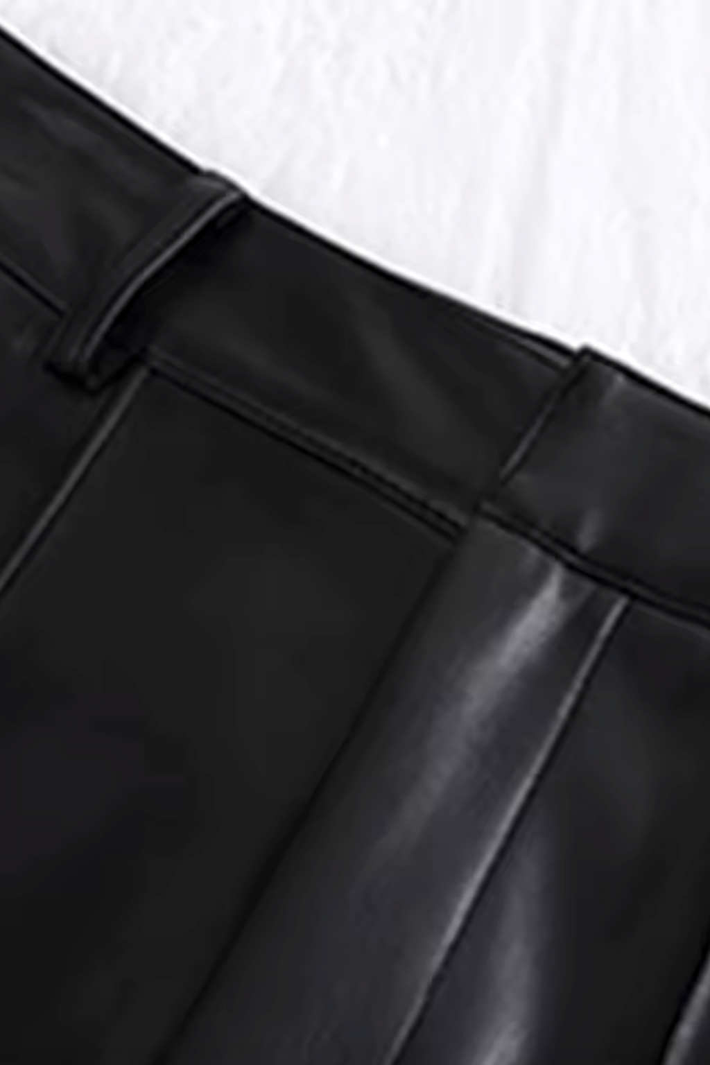Aldemond Women’s High Waist Straight PU Leather Pants