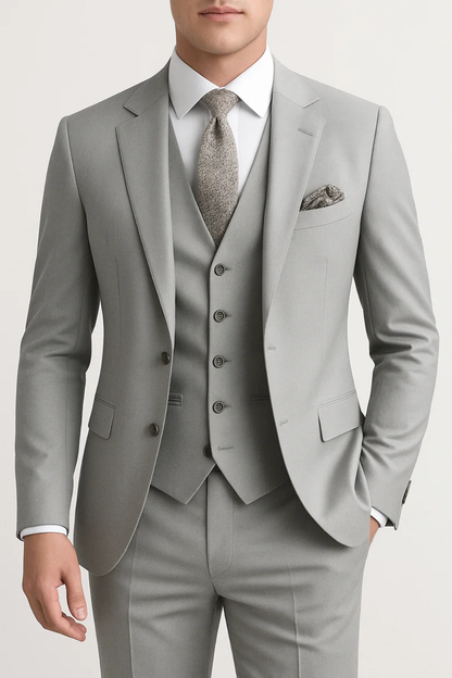 Aldemond Men’s Suit – 3-Piece Formal Tailored Set