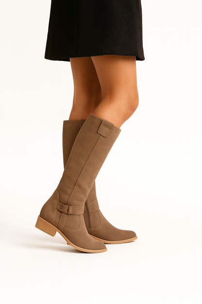 Aldemond Women’s Knee High Faux Suede Riding Boots