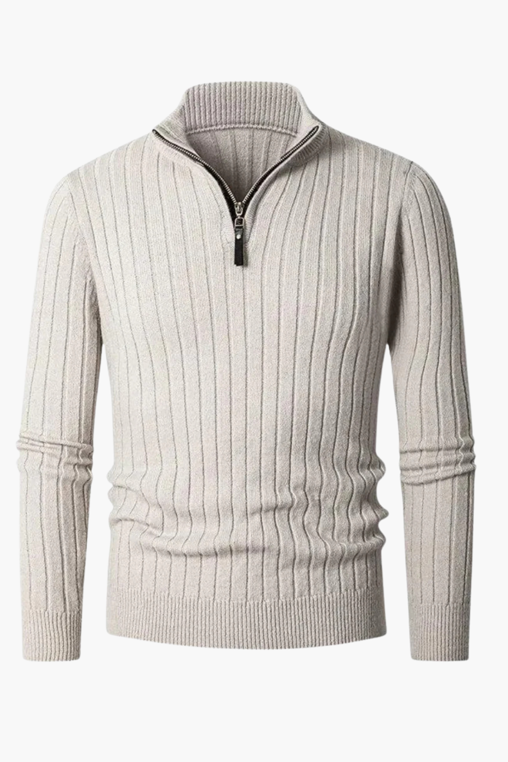 Aldemond Men’s Half-Zip High Collar Jumper – Cashmere Blend Knit