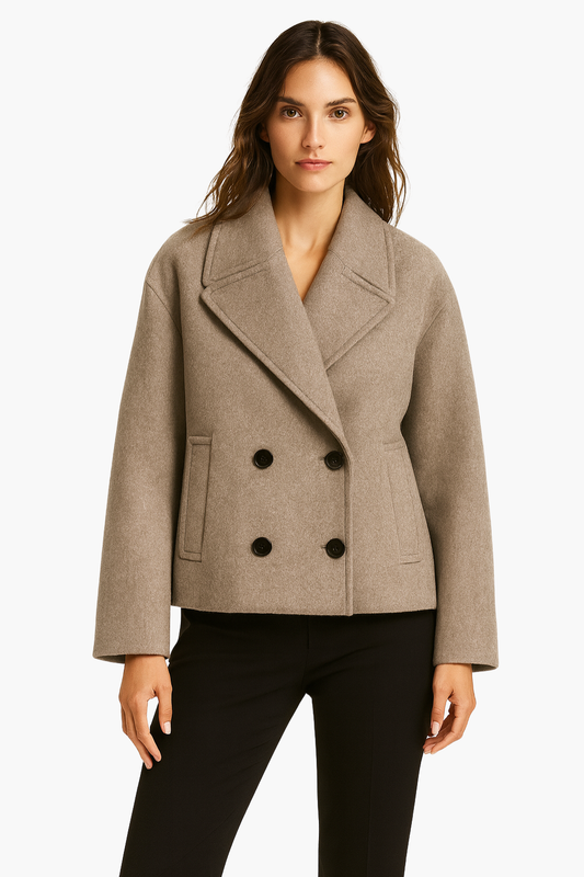Aldemond Women’s Wool Blend Double-Breasted Short Coat