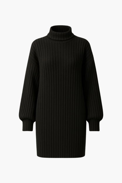 Aldemond Women’s Ribbed Knit Turtleneck Sweater Dress