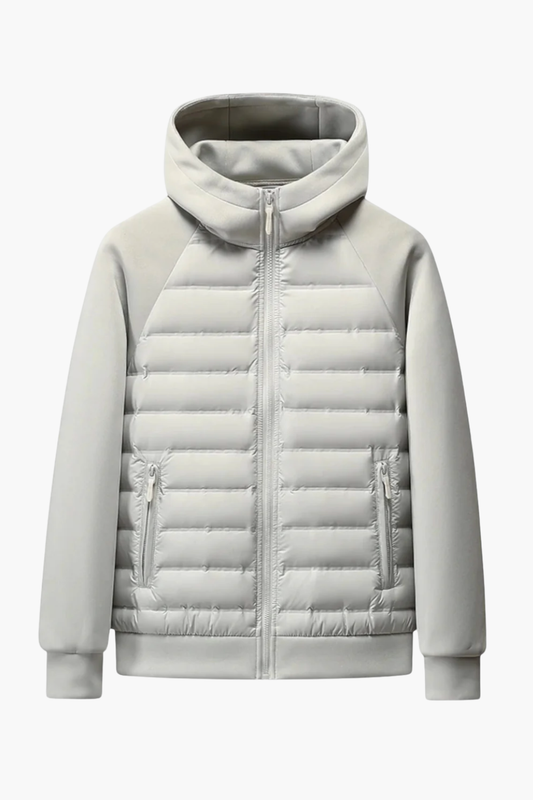 Aldemond Men’s Hooded Down Jacket – Quilted Duck Down Fill