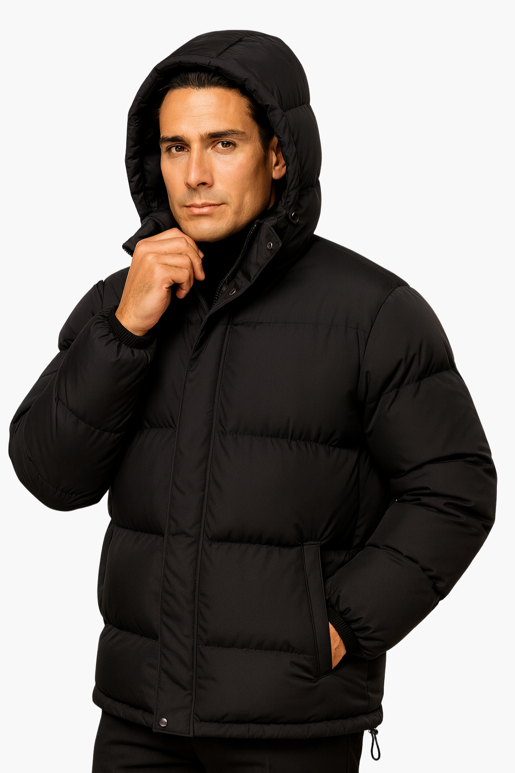 Aldemond Men’s Hooded Puffer Jacket – Quilted Design