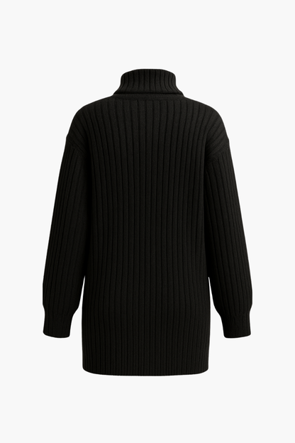 Aldemond Women’s Ribbed Knit Turtleneck Sweater Dress