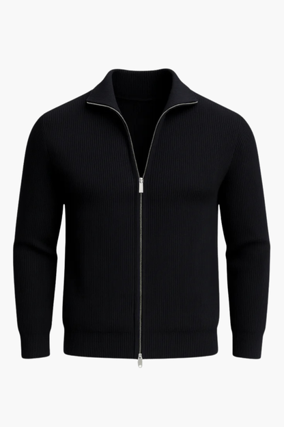 Aldemond Men’s Zip-Up Knit Vest – Wool Blend