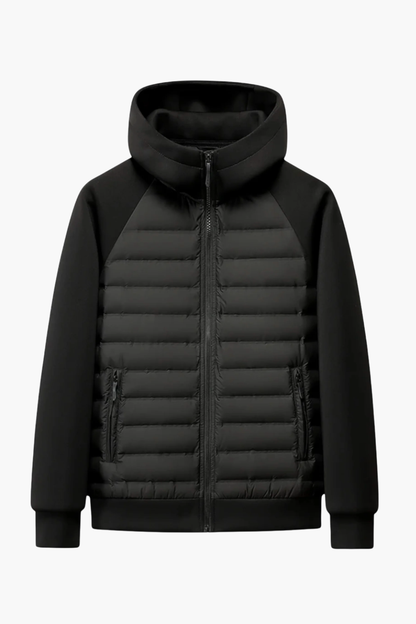 Aldemond Men’s Hooded Down Jacket – Quilted Duck Down Fill