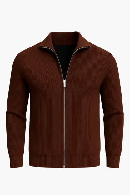 Aldemond Men’s Zip-Up Knit Vest – Wool Blend