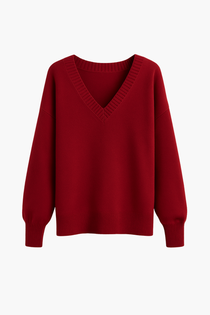 Aldemond Women’s V-Neck Knitted Sweater