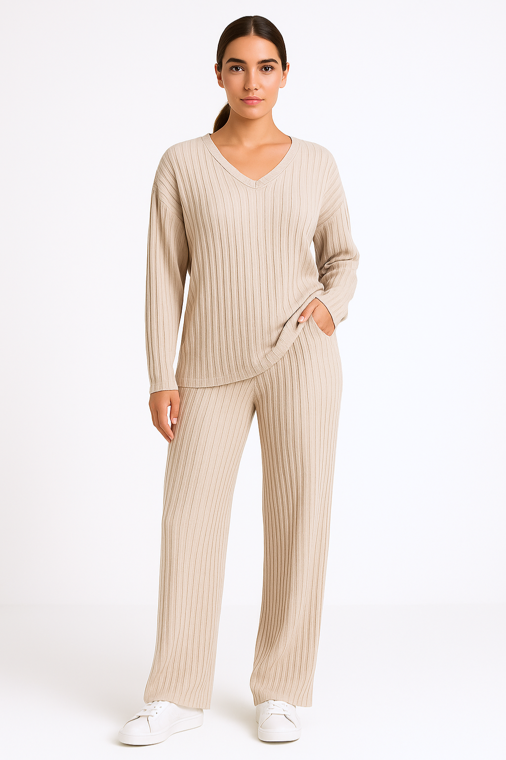 Aldemond Women’s Ribbed Knit Two-Piece Set