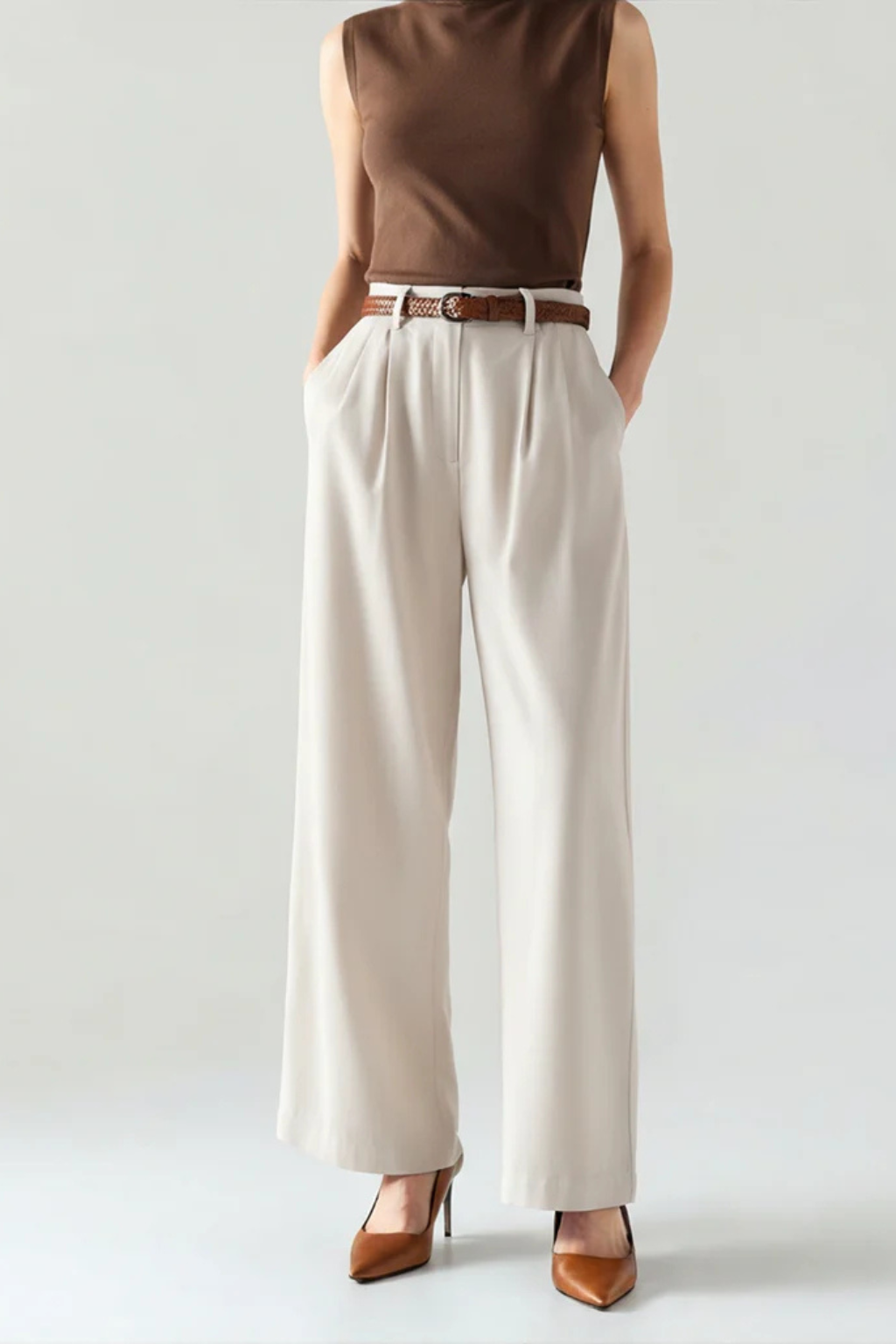 Aldemond Women’s High Waist Wide Leg Satin Pants