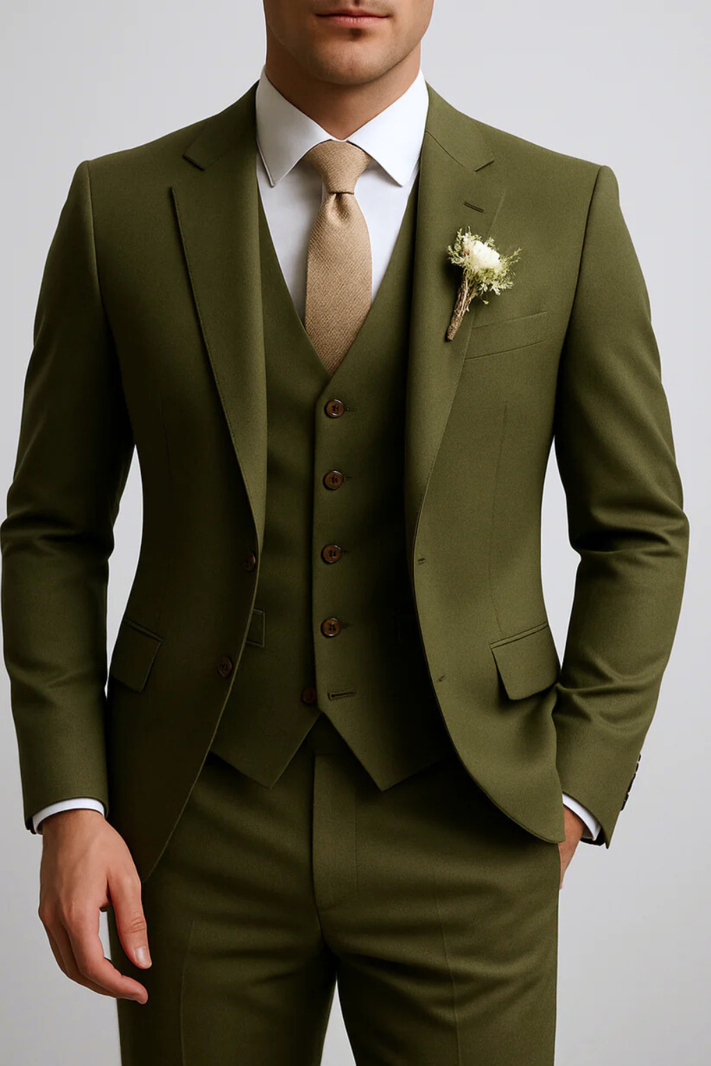 Aldemond Men’s Suit – 3-Piece Formal Tailored Set