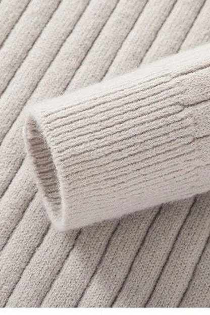 Aldemond Men’s Half-Zip High Collar Jumper – Cashmere Blend Knit