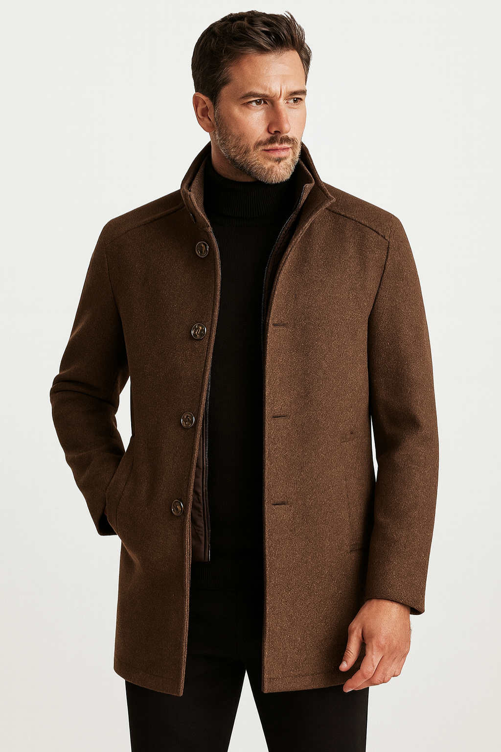 Aldemond Men's Long Wool Blend Overcoat – ALDEMOND