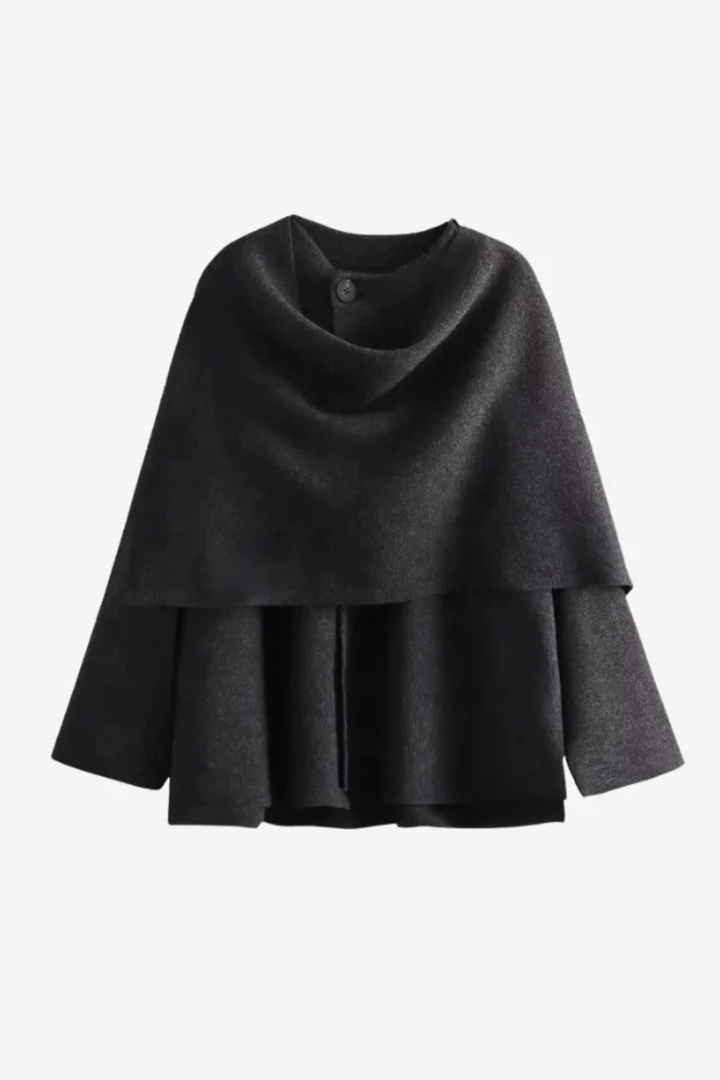 Aldemond Women’s Wool Blend Open Front Coat with Scarf Collar