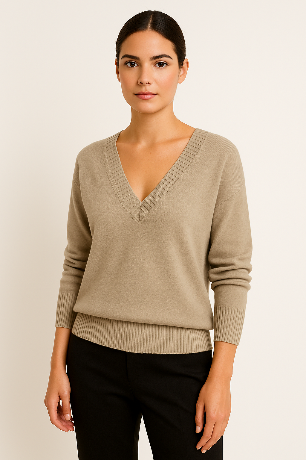 Aldemond Women’s V-Neck Knitted Sweater