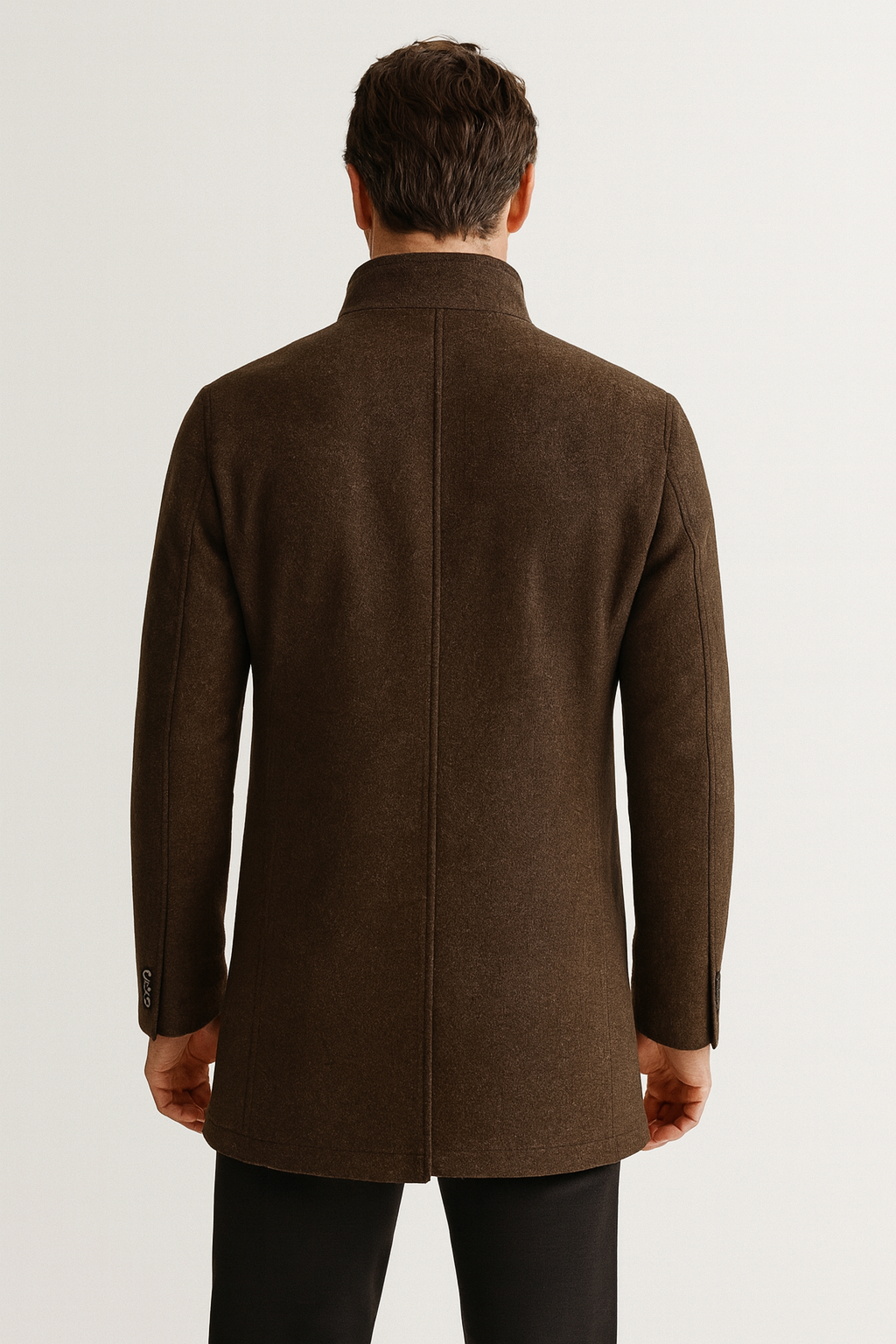 Aldemond Men’s Long Wool Blend Overcoat