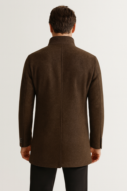 Aldemond Men’s Long Wool Blend Overcoat