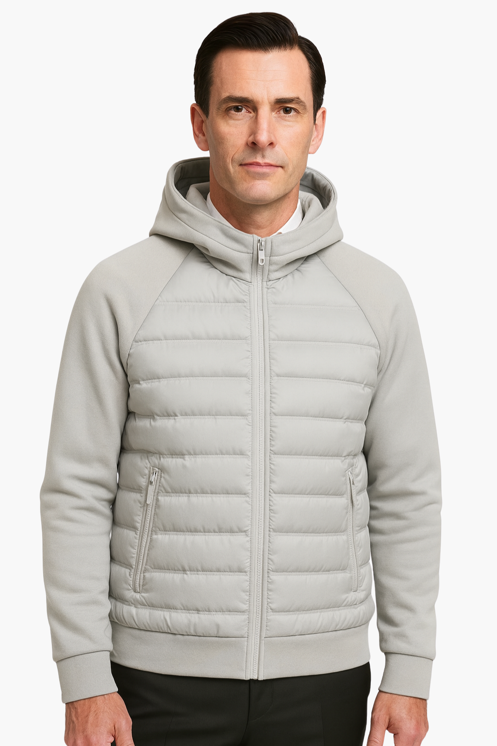 Aldemond Men’s Hooded Down Jacket – Quilted Duck Down Fill