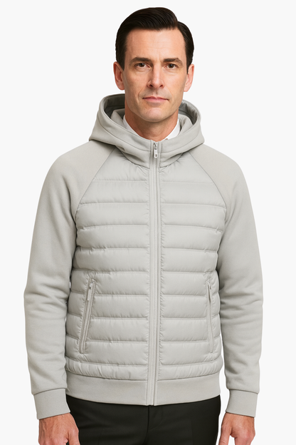Aldemond Men’s Hooded Down Jacket – Quilted Duck Down Fill