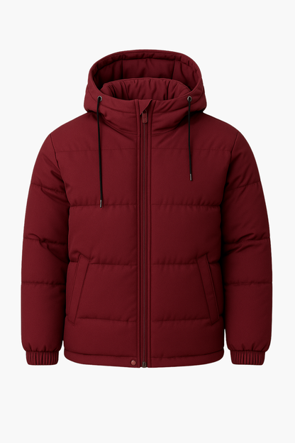 Aldemond Men’s Hooded Puffer Jacket – Quilted Design