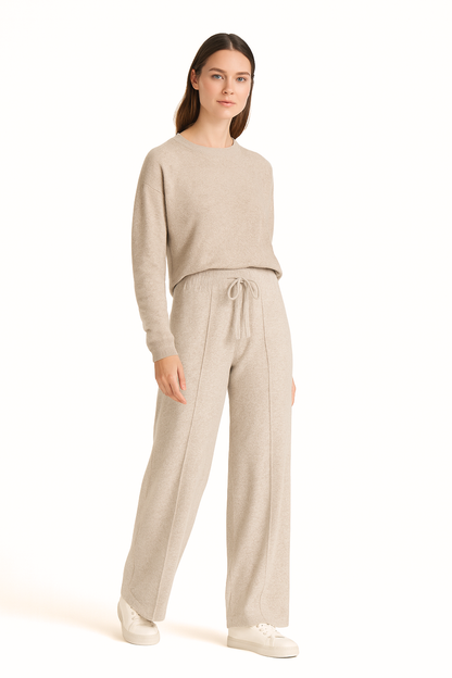 Aldemond Women’s Wool Blend High Waist Wide Leg Pants