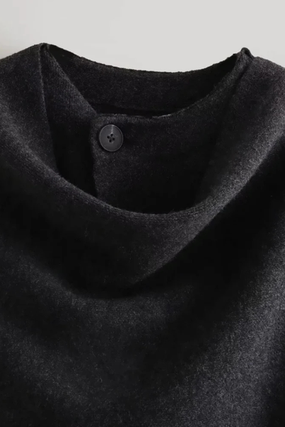 Aldemond Women’s Wool Blend Open Front Coat with Scarf Collar