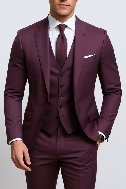Aldemond Men’s Suit – 3-Piece Formal Tailored Set